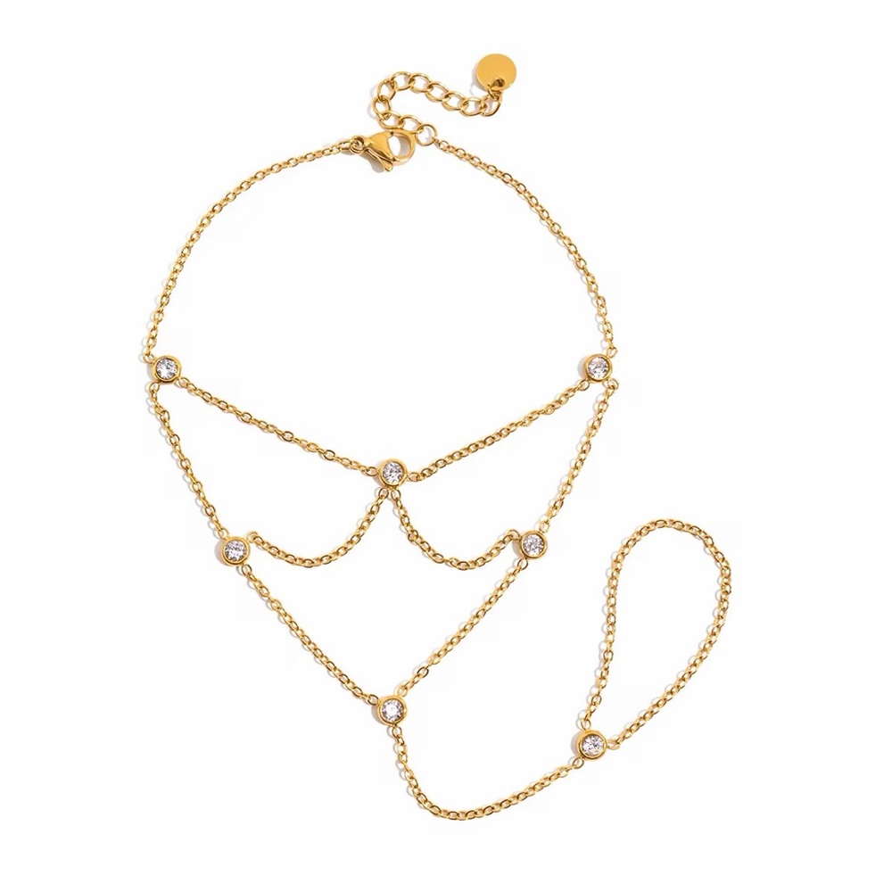 Golden Cascade Hand Chain - Picture 4 of 4